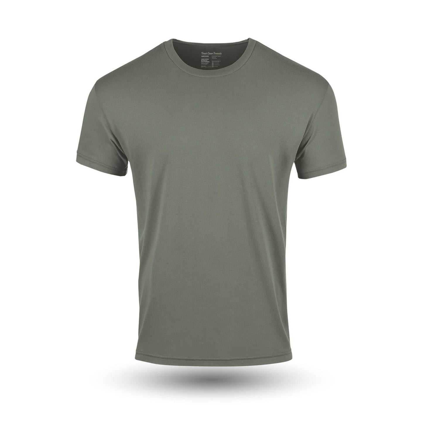 HOTFresh Clean Threads Men's Crew Neck T-Shirts – Short Sleeve, Fitted Style, Soft Cotton-Poly Blend, Tag-Free Comfort