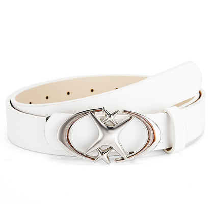HOTY2k Belt Star Metal Buckle Vintage Gothic Punk Rock Emo Grunge Accessories Western Chunky Belts Trendy Y2k Clothes
