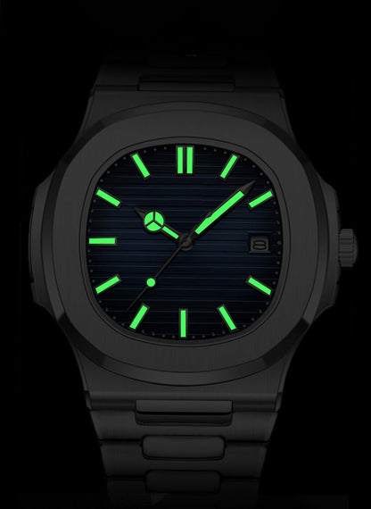 HOTBESTKANG Men Quartz Movement Watch Waterproof Luminous Men's Watch, Stainless Steel Strap Business Watches