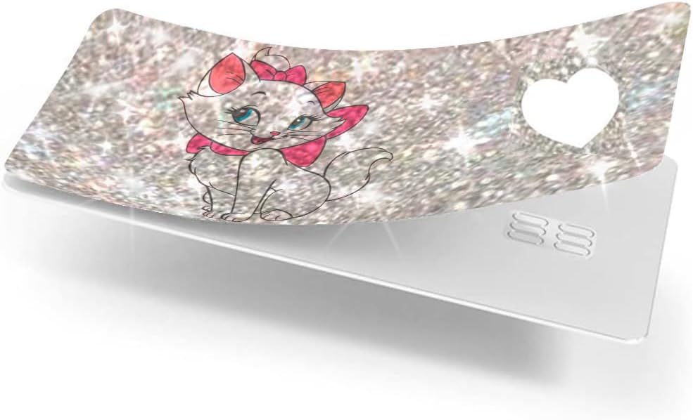 HOTExotixCard The Original Ultra Bling Reflective Card Sticker Debit -Credit Skin Shiny Removable Cover Especially Bright, Protecting No Bubble, Slim, Waterproof Card Cover (Big Cat) (Cat Sexy Pink Girl)
