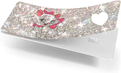 HOTExotixCard The Original Ultra Bling Reflective Card Sticker Debit -Credit Skin Shiny Removable Cover Especially Bright, Protecting No Bubble, Slim, Waterproof Card Cover (Big Cat) (Cat Sexy Pink Girl)