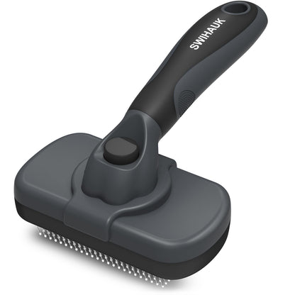 HOTSwihauk Self Cleaning Slicker Brush - Skin Friendly Deshedding Grooming Tool for Dogs & Cats, Suitable for Shedding & Haired Pets, with Pet Supplies Accessories, Blue
