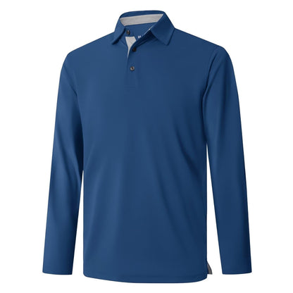 HOTMens Golf Shirt Short and Long Sleeve Moisture Wicking Dry Fit Performance Solid Casual Pique Golf Polo Shirts for Men