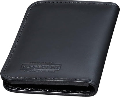 HOTPerfect Fit Shield Wallets 7 Point Star San Francisco Corrections Arizona | Style Badge and ID Case Bi-Fold Hidden Badge Wallet (Cutout PF-382) Black Leather