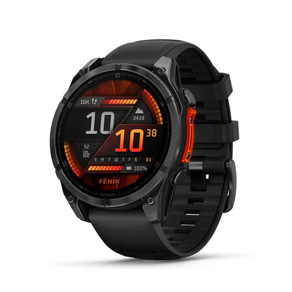 HOTGarmin fēnix® 8 – 43mm, AMOLED, Premium Multisport GPS Smartwatch, Long-Lasting Battery Life, Dive-Rated, Built-in LED Flashlight, Silver with Whitestone Band | Garmin Fēnix 8 43mm Amoled GPS Multisport Watch, 1.3 416×416, LED Flashlight, Dive-Rated 10