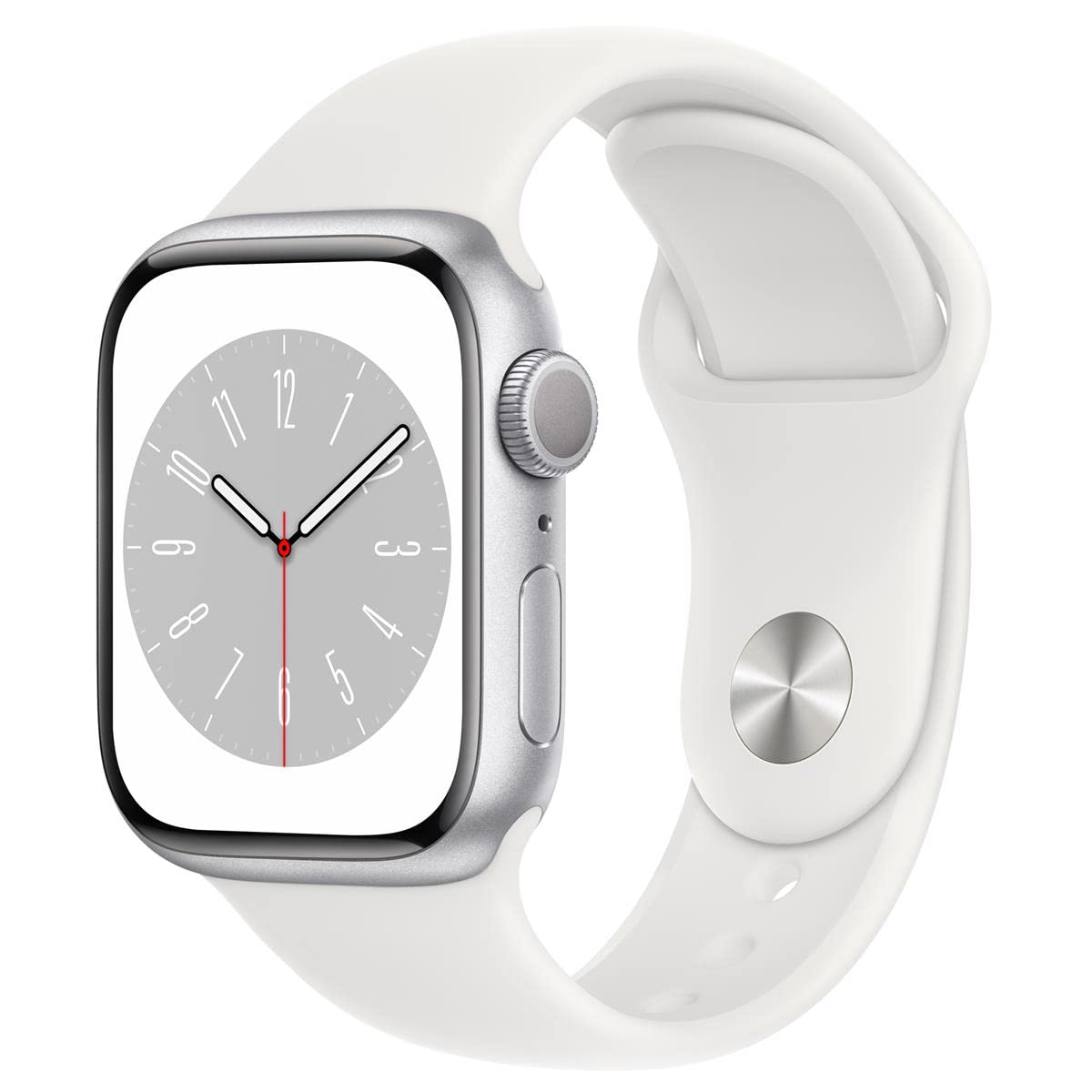 HOTApple Watch Series 8 (GPS + Cellular, 41MM) Gold Stainless Steel Case with Starlight Sport Band - S/M (Renewed)
