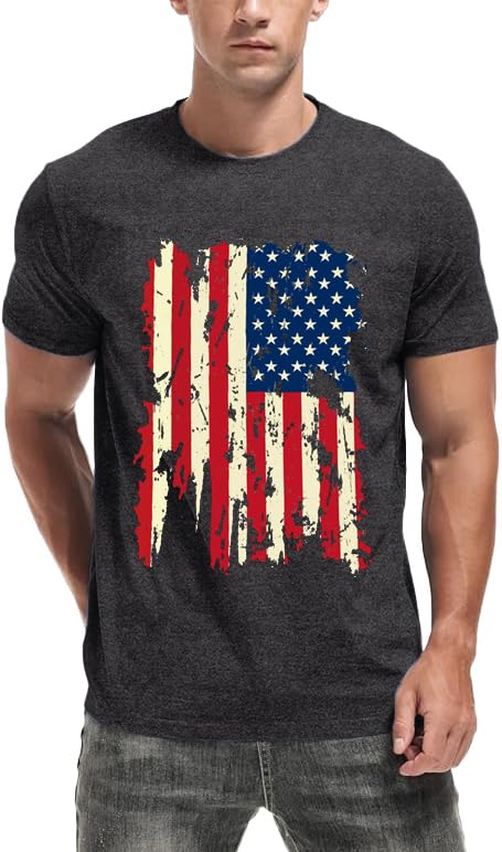 HOTMens Air Force Patriotic Shirts American Flag T-Shirt 4th of July Short Sleeve USA Memorial Day Tee Tops