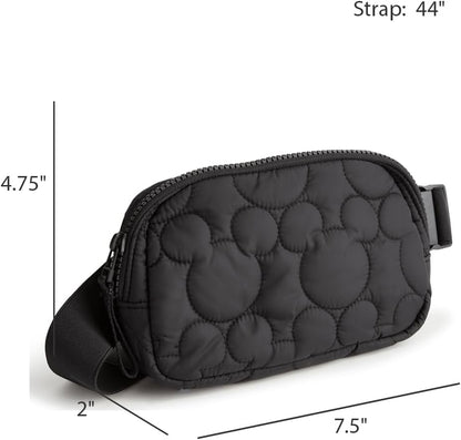 HOTVera Bradley Women's Disney Featherweight Woodward Small Belt Bag – Quilted Crossbody Purse – Moonless Night