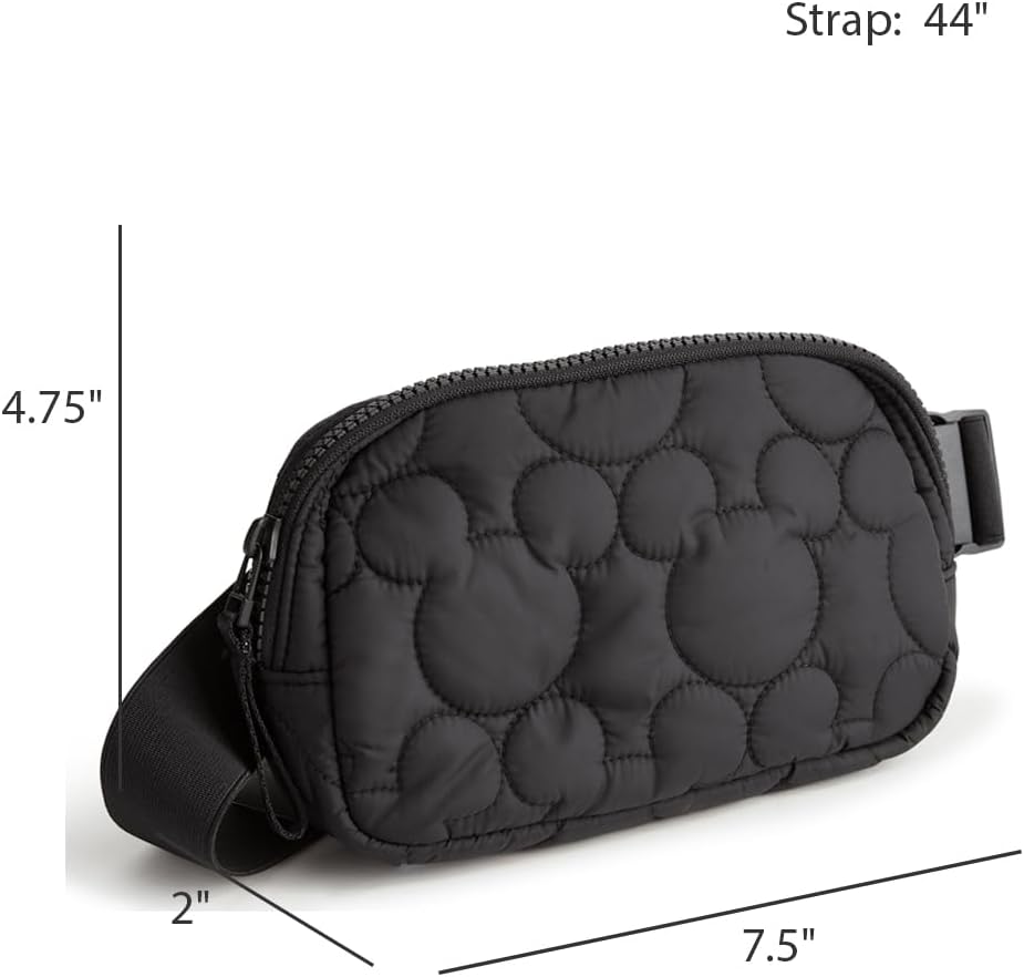 HOTVera Bradley Women's Disney Featherweight Woodward Small Belt Bag – Quilted Crossbody Purse – Moonless Night