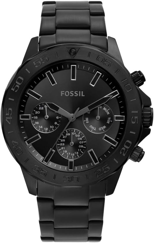 HOTBannon Multifunction Black Stainless Steel Watch
