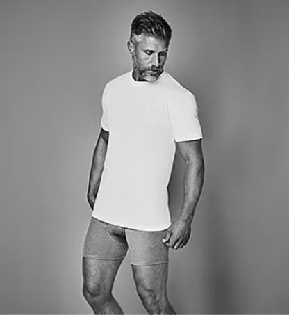 HOTStafford 4-Pack Men's Ultra Soft 100% Cotton Crew-Neck T-Shirt White
