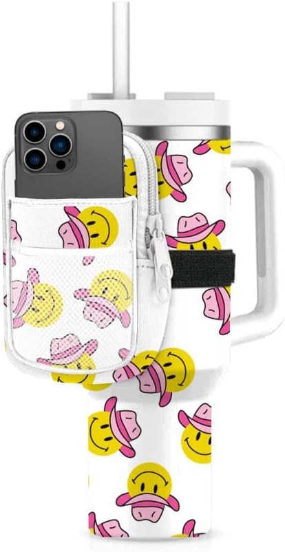 HOTKATYDID Tumbler Zipper Pouch and Phone Holder with 3 Pockets - Compact Water Bottle Pouch for Wallet, Keys, and Phone - Premium Tumbler Accessories