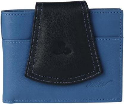 HOTAbbia Genuine Luxury Leather Wallet For Women, Stylish And Elegant Design, Perfect For On-The-Go. (Blue & Sky)
