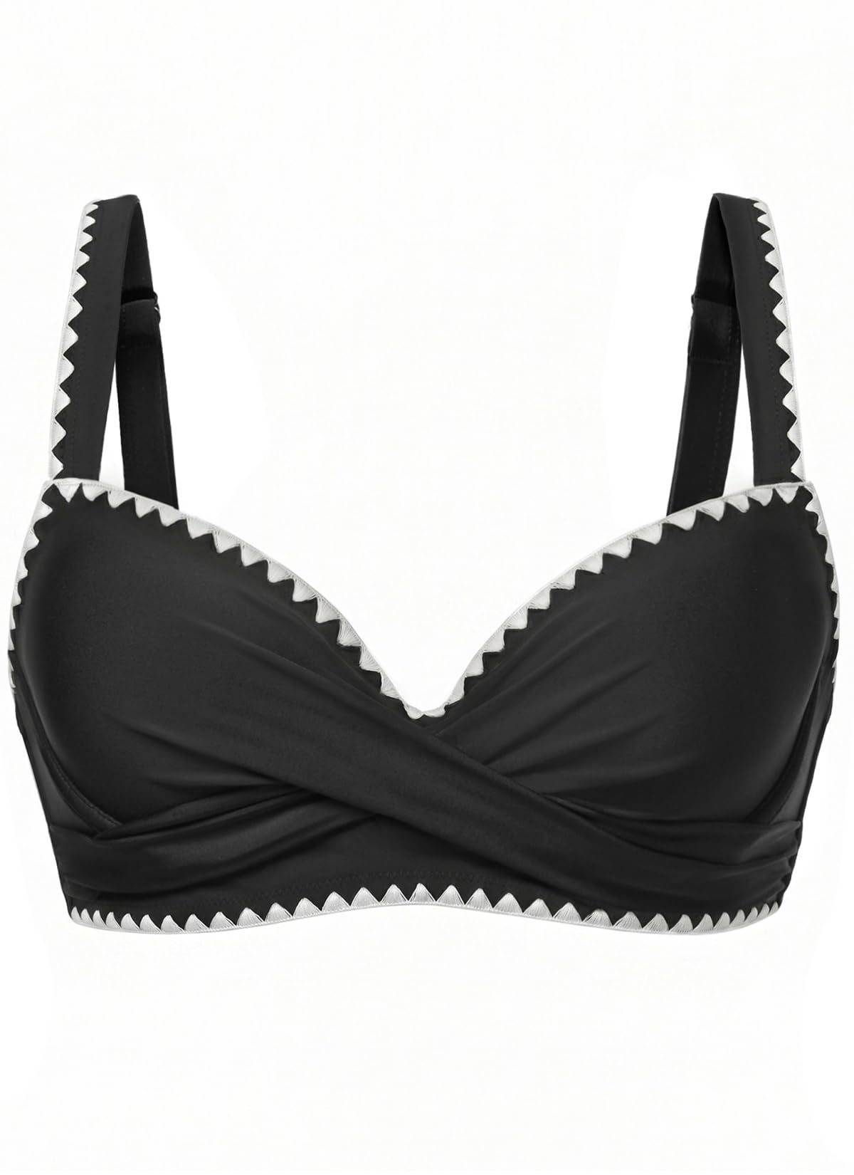HOTWomen Underwire Bikini Top - Bra Padded Push Up Swimsuit Top | Twist Front Design, Wide Adjustable Straps,Unremovable Cups for Fixed Lift,Full Lining,3-gear Adjustable Hook Closure