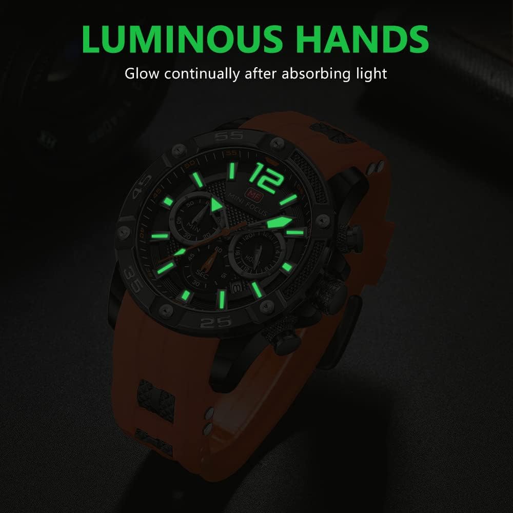 HOTAIMES Watch for Men Sport Military Waterproof Chronograph Mens Watches Analog Quartz Big Face Classic Stylish Fashion Casual Designer Business Work Wrist Watch Elegant Gift for Men