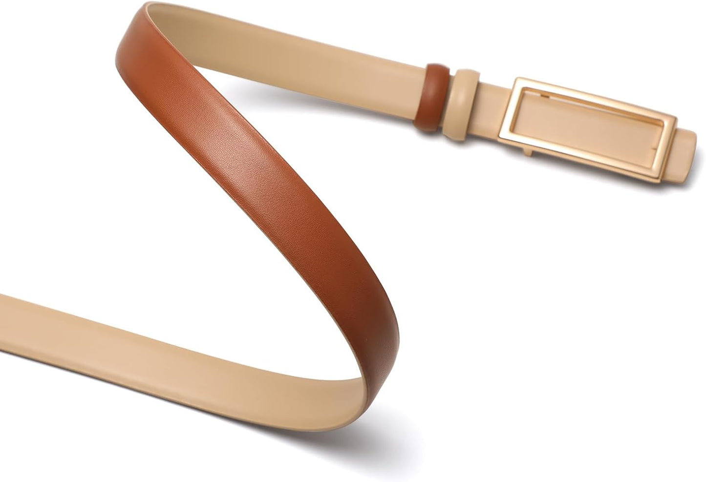HOTYooAi Womens Belt Reversible Leather Belt Skinny Thin Fashion Designer Waist Belts for Jeans Pants Dresses