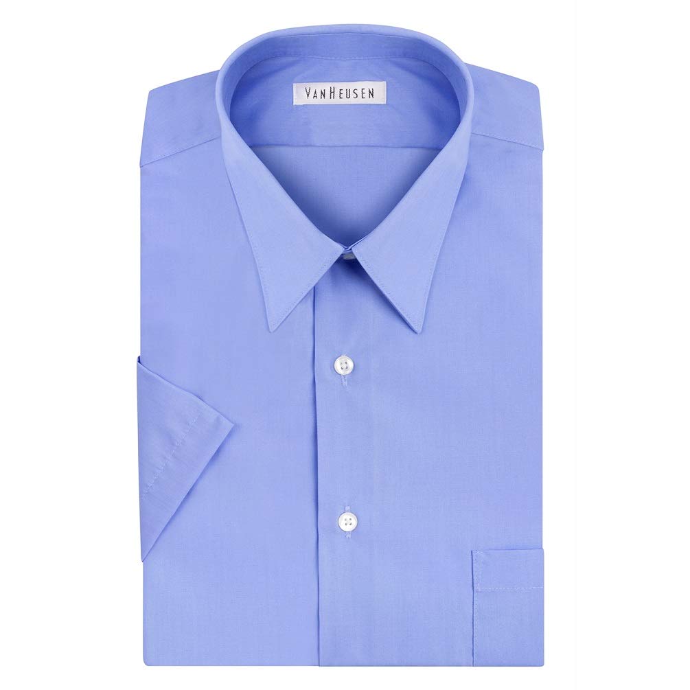 HOTVan Heusen Men's Short Sleeve Dress Shirt Regular Fit Poplin Solid