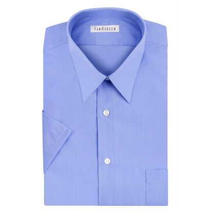 HOTVan Heusen Men's Short Sleeve Dress Shirt Regular Fit Poplin Solid