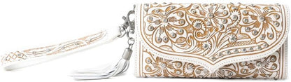 HOTMyra Bag Western Wallet for Women - Leather, Cowprint Hair-On, Long Wallet Purse, Cards, Boho Gifts, Western Accessories