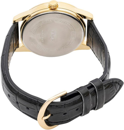 HOTCasio Men's MTPV001GL-7B Black Leather Quartz Watch