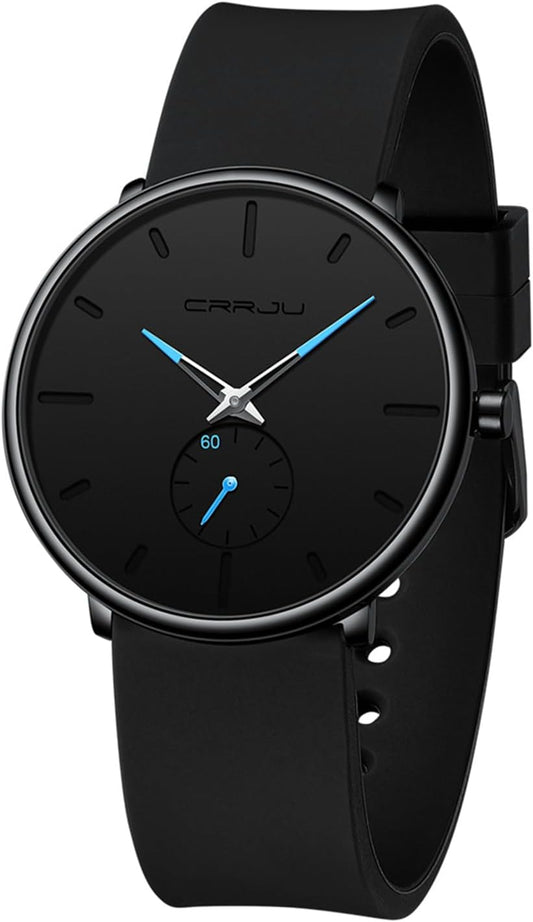 HOTCRRJU Men’s Women Watch Casual Stylish Waterproof Quartz Unisex Wristwatches, Ultra Thin Watches for Men Women, Colorful Silicone Band