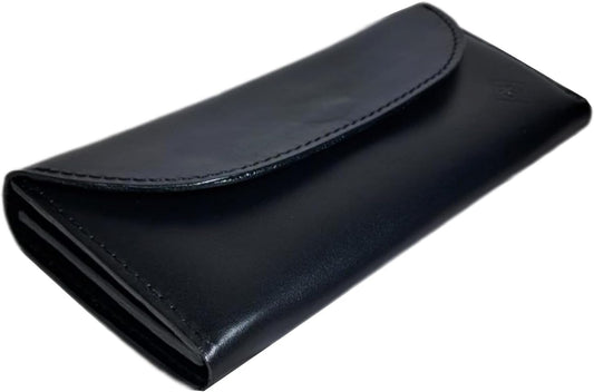 HOTINGVARR Leather Long Wallet for Women, Handmade wallet, Leather Purse, Gift for her (Black)