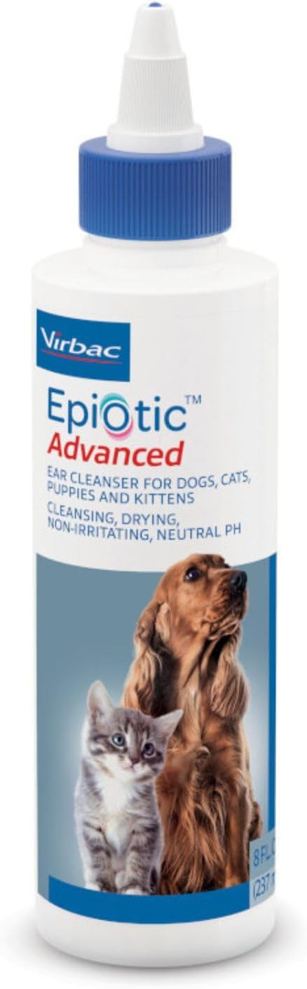 HOTEpiotic Advanced Ear Cleanser|Gentle Ear Cleanser for Dogs and Cats | Neutral pH routine dog ear wash and cat ear cleaner dries wet ears, cleanses wax & debris to smell fresh and clean
