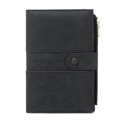 HOTMudono RFID Blocking Slim Passport Wallet, Travel Document Organizer | Vegan Leather Passport Holder for Women and Men, Travel Credit Card Case with ID Window, Zipper Pocket and Pen Holder
