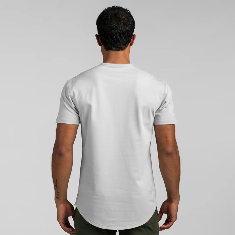 HOTBYLT Drop-Cut Henley Shirts for Men, 3-Button Closure, Short Sleeve, Casual T-Shirt, Soft & Breathable, Wrinkle Resistant