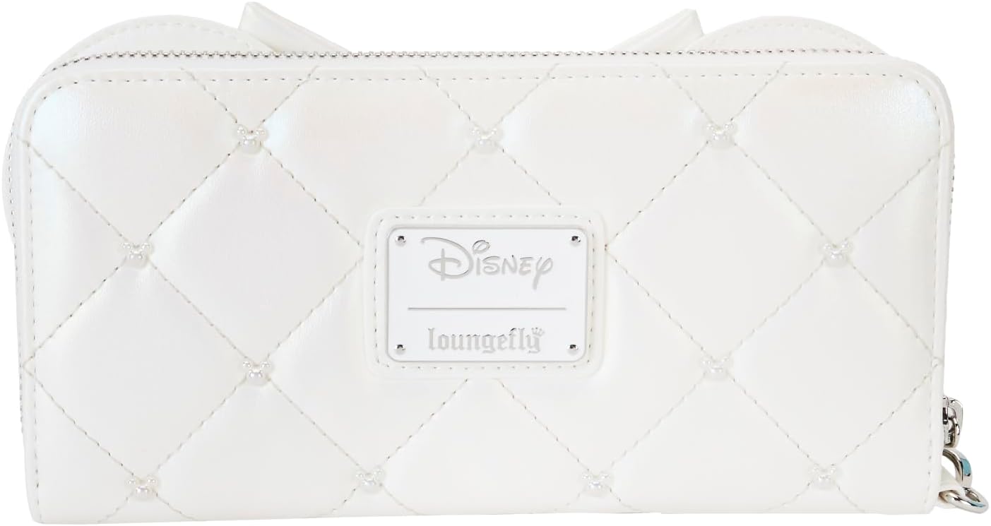 HOTLoungefly Disney Minnie Mouse Iridescent Wedding Wristlet Wallet