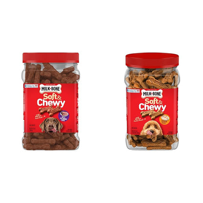 HOTMilk-Bone Soft & Chewy Dog Treats, Made with Real Beef & Filet Mignon, 25 Ounce Canister
