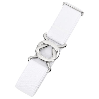 HOTJASGOOD Women No Show Stretch Belt Adjustable Elastic Web Belt with Flat Buckle for Jeans Pants Casual Belts