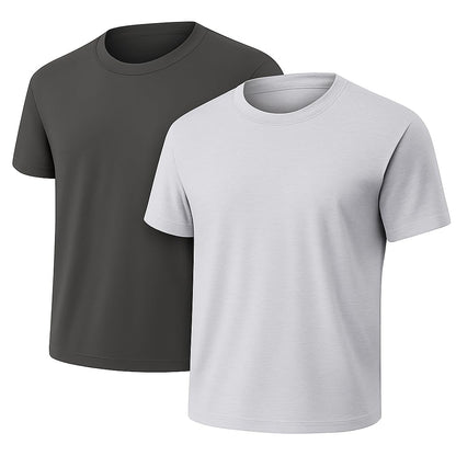 HOT6-Pack Bulk Men’s T-Shirts – Soft Pre-Shrunk Premium Cotton, Short Sleeves, Reinforced Collar, Crew Neck, Casual Fit