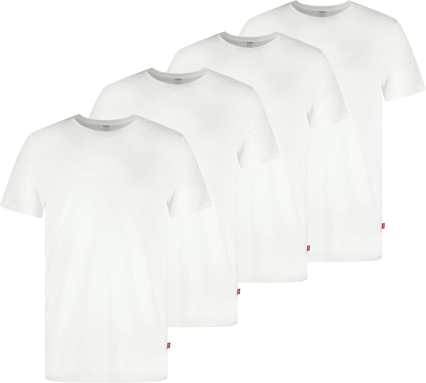 HOTLevi's Men's 4-Pack Basic Crew Neck T-Shirt, Soft Cotton, Tag-Free, Breathable Comfort