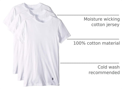 HOTPolo Ralph Lauren Underwear Men's Slim Fit Cotton Crew Tee 3 Pack