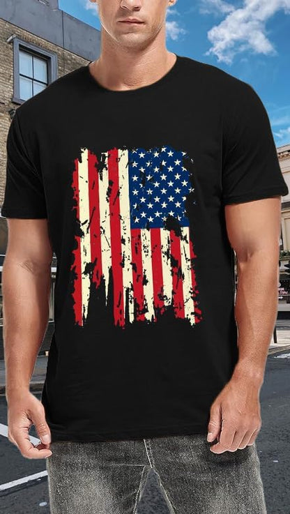 HOTMens Air Force Patriotic Shirts American Flag T-Shirt 4th of July Short Sleeve USA Memorial Day Tee Tops