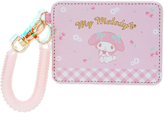 HOTSANRIO My Melody Pass Case - Pink, Compact, Cartoon, Music Theme - Girls, Female - PVC Plastic, Expandable Chain - Commuter Pass Case, Wallet