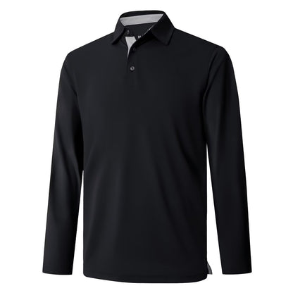 HOTMens Golf Shirt Short and Long Sleeve Moisture Wicking Dry Fit Performance Solid Casual Pique Golf Polo Shirts for Men