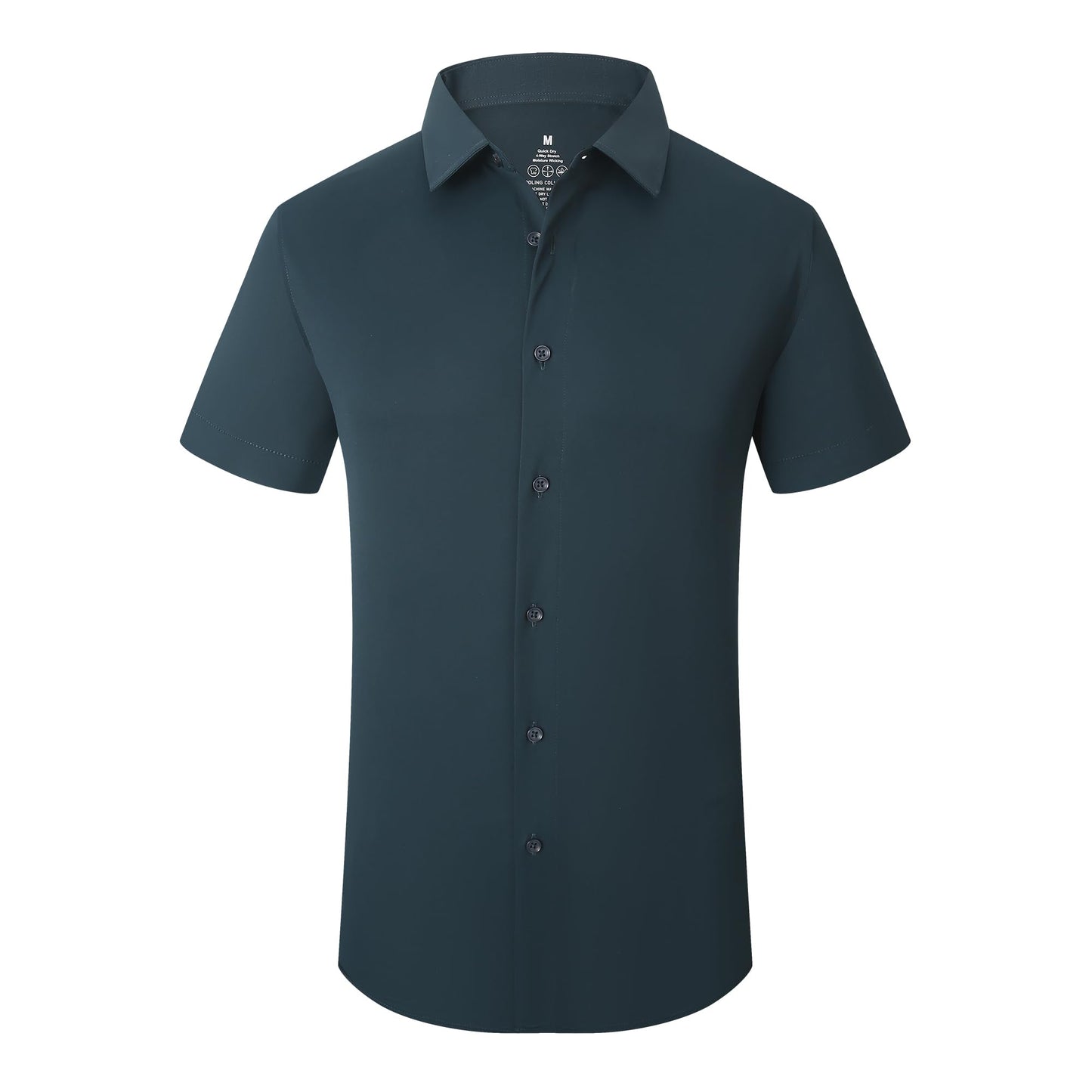 HOTSAMERM Mens Dress Shirt Stretch Wrinkle Free Casual Button Down Shirts | 4-Way Stretch & Moisture Wicking Performance Shirt for Business, Wedding, Work, Church, Easy Care Lightweight & Breathable