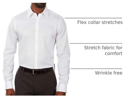 HOTVan Heusen Men's Flex Collar Slim Fit Stretch Dress Shirt
