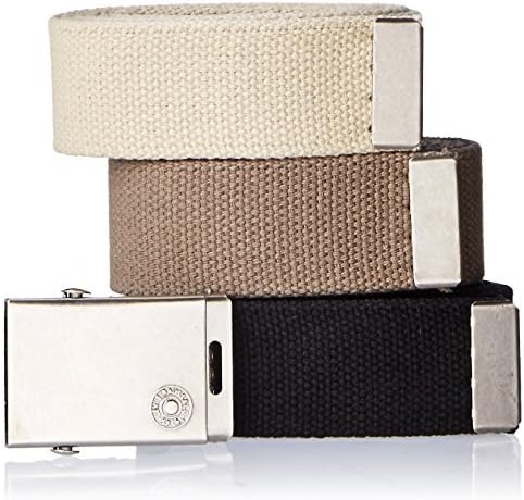 HOTLevi's Unisex-Adult Casual Cut-To-Fit Web Belt Sets - 3 Pack Straps with 1 Interchangeable Buckle