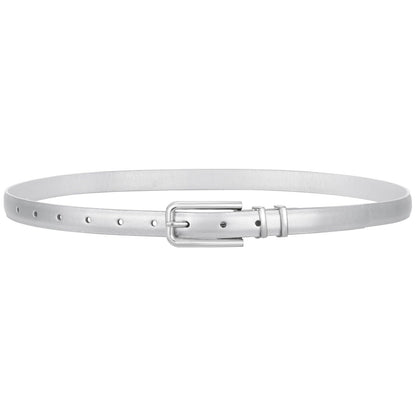 HOTVONMELLI Women Skinny Leather Belt Thin Waist Belt for Women Jeans Dress Fashion Ladies Belt with Gold Buckle