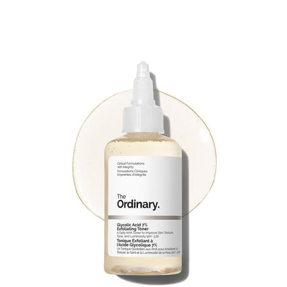 HOTThe Ordinary Glycolic Acid 7% Exfoliating Toner, Brightening and Smoothing Daily Toner for More Even-Looking Skin Tone