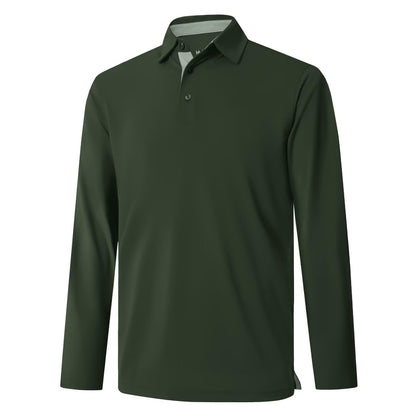 HOTMens Golf Shirt Short and Long Sleeve Moisture Wicking Dry Fit Performance Solid Casual Pique Golf Polo Shirts for Men