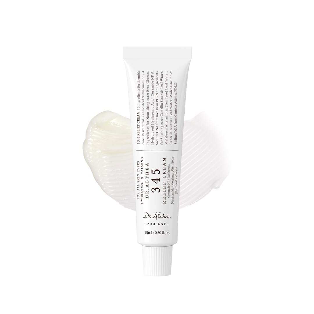 HOTDr.Althea 345 Relief Cream, Korean Skincare, 1.69 Fl Oz (Ver.2 - Pack of 2) | PDRN, Hyaluronic Acid for Instant Hydration, Blemish, Post-Acne Vegan Face Moisturizer, Non-comedogenic