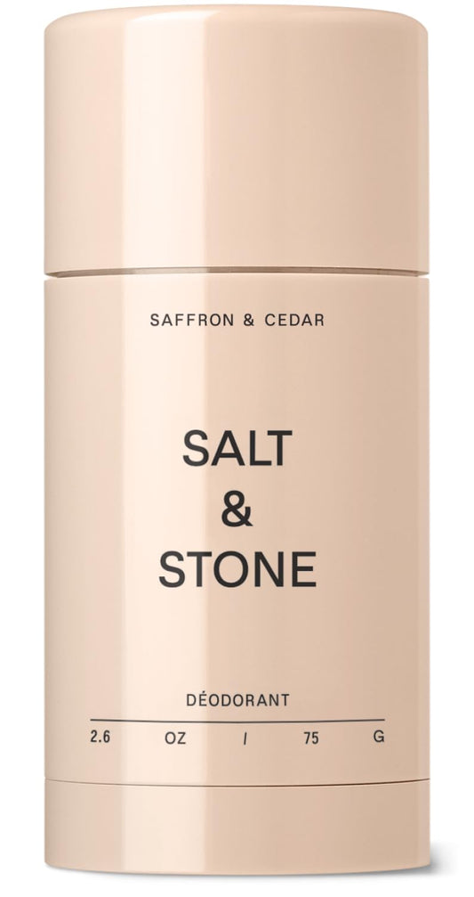 HOTSalt & Stone Aluminum Free Deodorant | Extra Strength 48 Hour Protection for Women & Men | Made with Seaweed Extracts, Niacinamide & Prebiotics | Saffron & Cedar | Extra Strength 48 Hour Protection, Gender Neutral Scent, Made with Niacinamide, Spirulin
