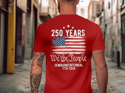 HOT250th Anniversary Shirts for Men 4th of July Shirt America Flag Patriotic Graphic Independence Day Casual Tops