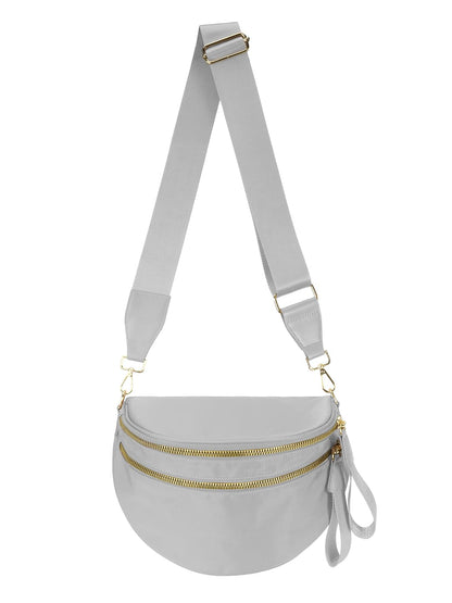 HOTPure Colour Crossbody Bag Bum Bag for Women,Spacious Purse Fanny Packs Belt Bag,Oversized Bum Bag (Colour Bum Bag-Beige)