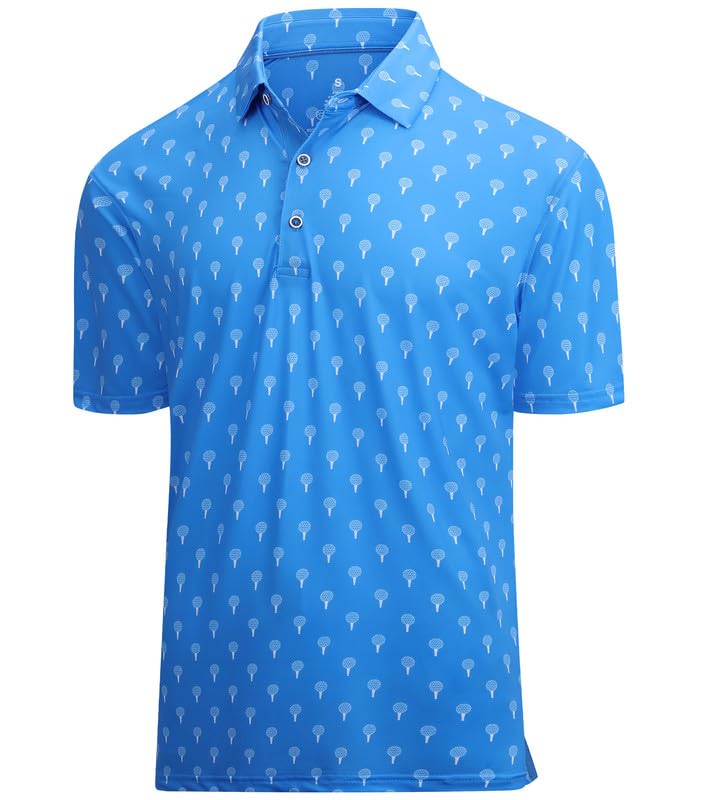 HOTDamipow Premium Golf Shirts for Men Dry Fit Performance Polo Short Sleeve Collared Shirt