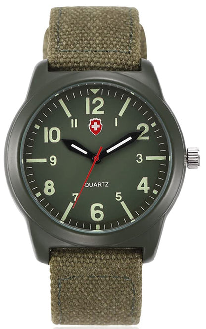 HOTGosasa Unisex Military Analog Field Watch with Nylon Strap, Luminous Easy Read Dial, Sport Tactical Casual Quartz Wristwatch, Daily Water Resistant
